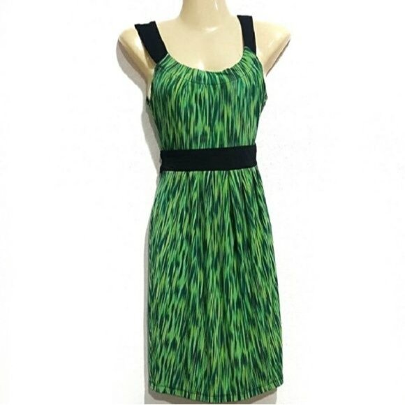 AB Studio Dress‎ Green & Black Sleeveless Size XS - Picture 7 of 7